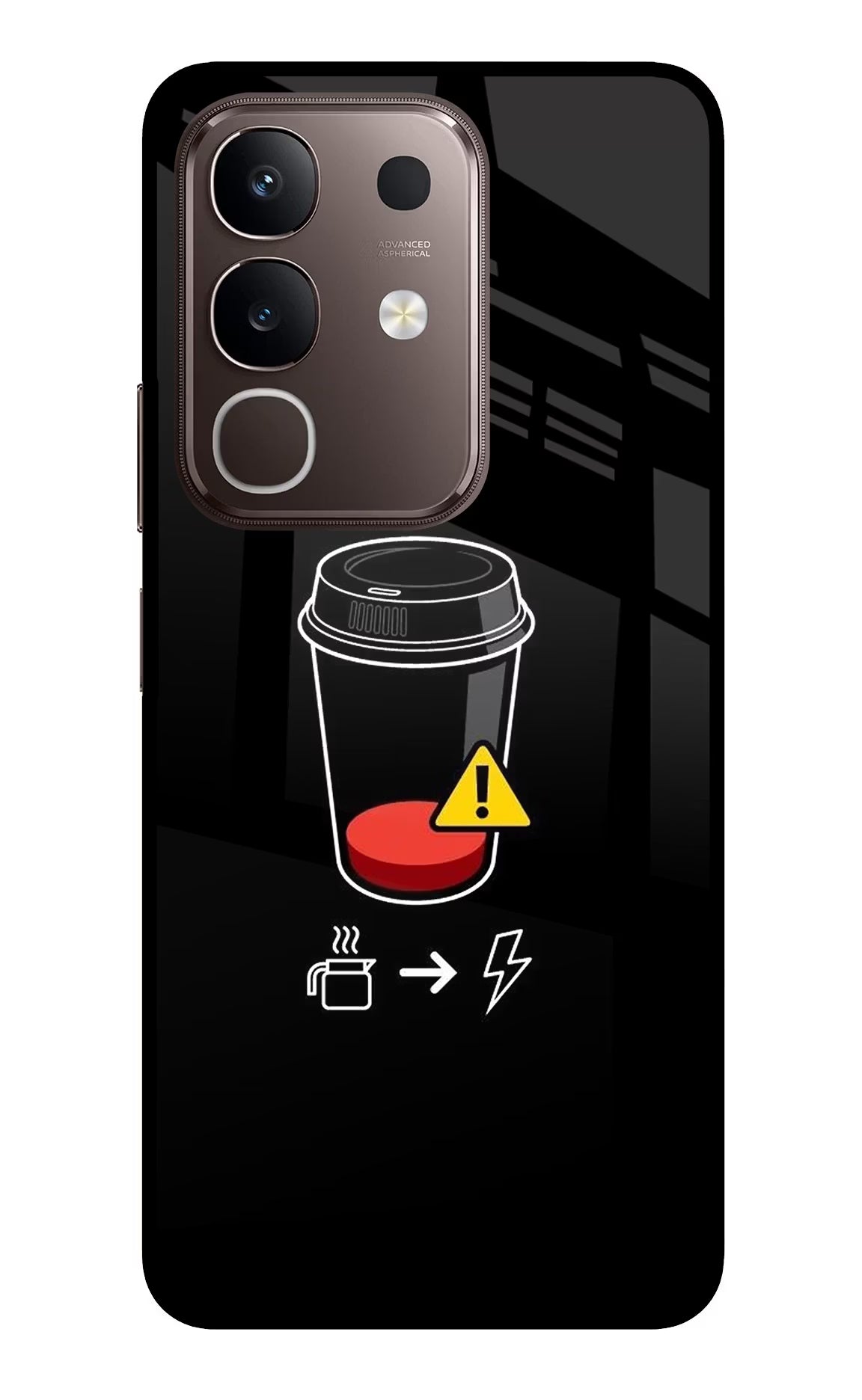Coffee Vivo Y31 Pro 5G Glass Case Back Cover by Casekaro