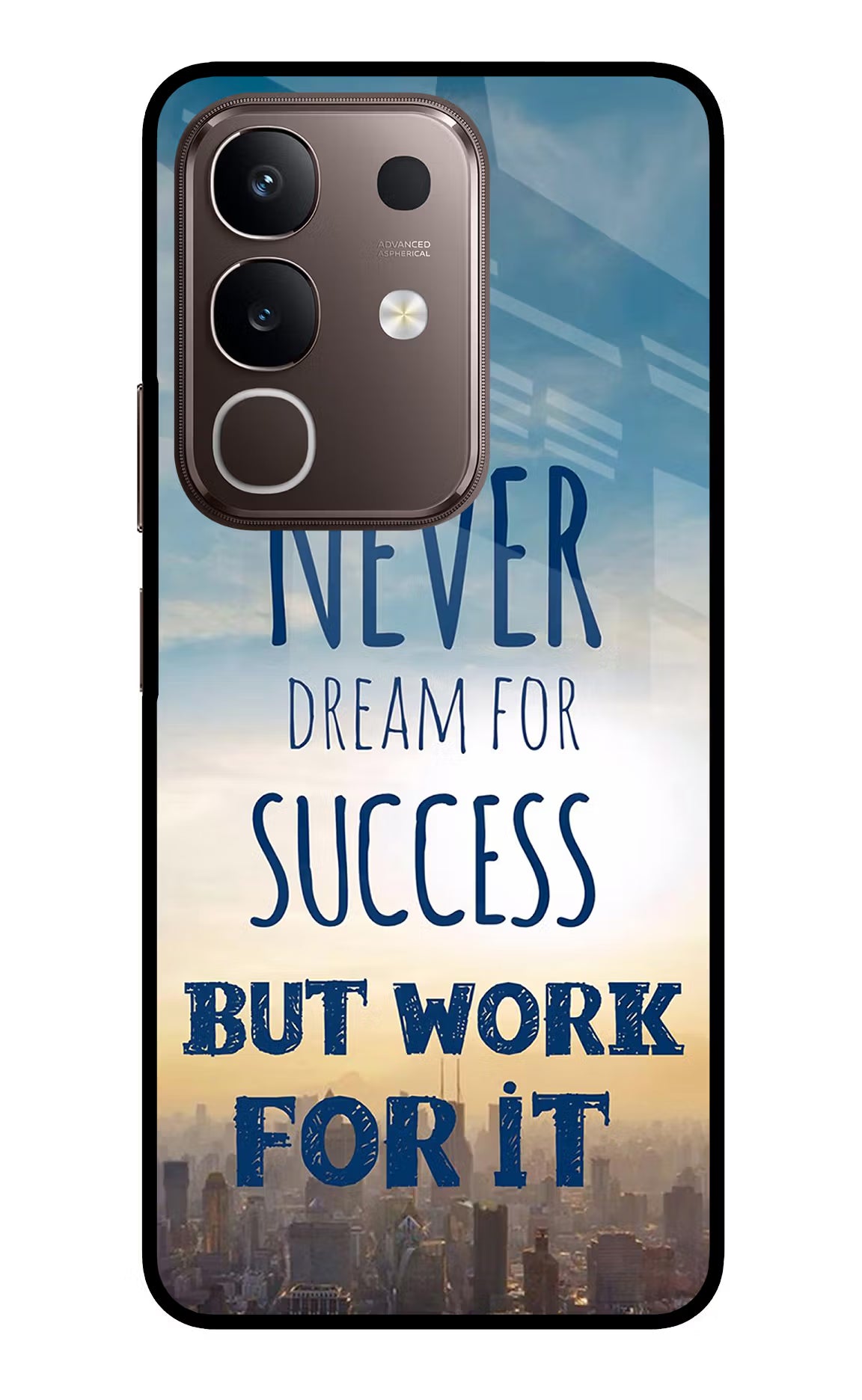 Never Dream For Success But Work For It Vivo Y31 Pro 5G Glass Case