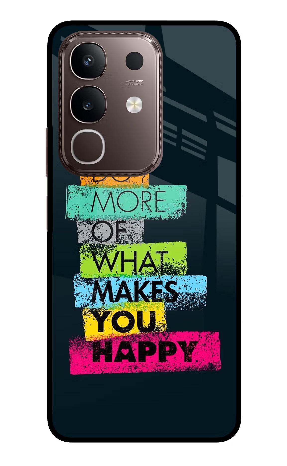 Do More Of What Makes You Happy Vivo Y31 Pro 5G Glass Case Back Cover by Casekaro