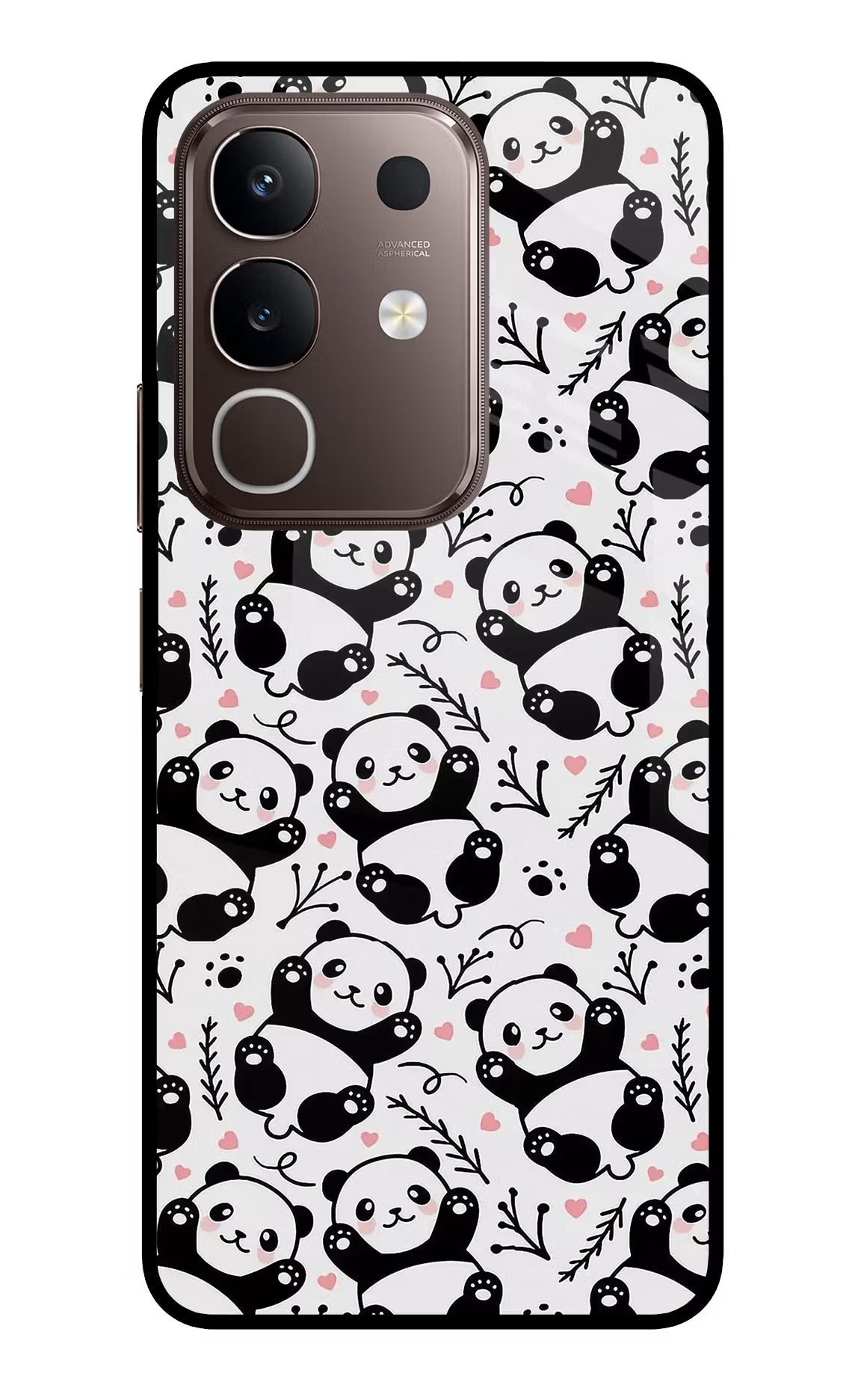 Cute Panda Vivo Y31 Pro 5G Glass Case Back Cover by Casekaro