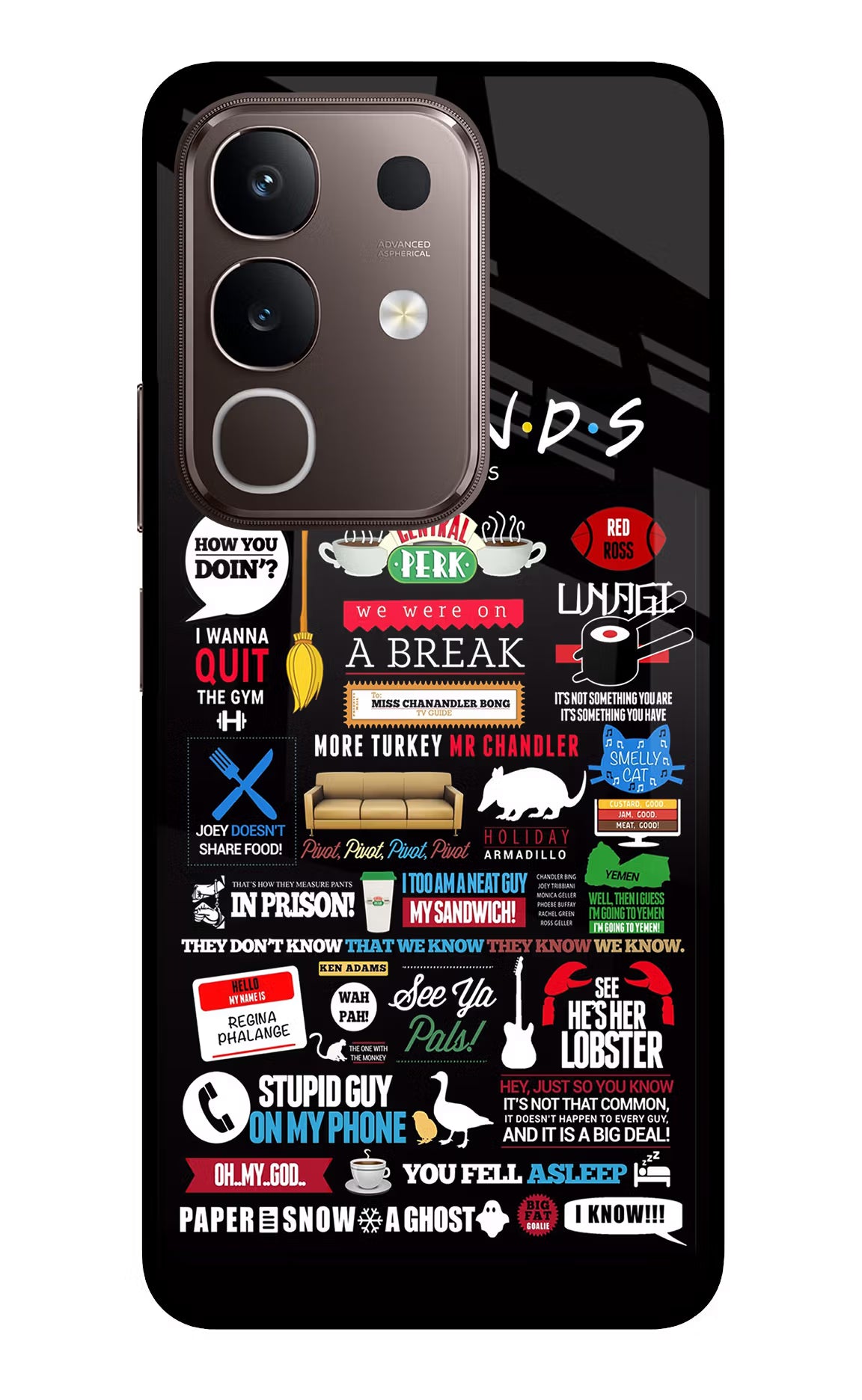 FRIENDS Vivo Y31 Pro 5G Glass Case Back Cover by Casekaro