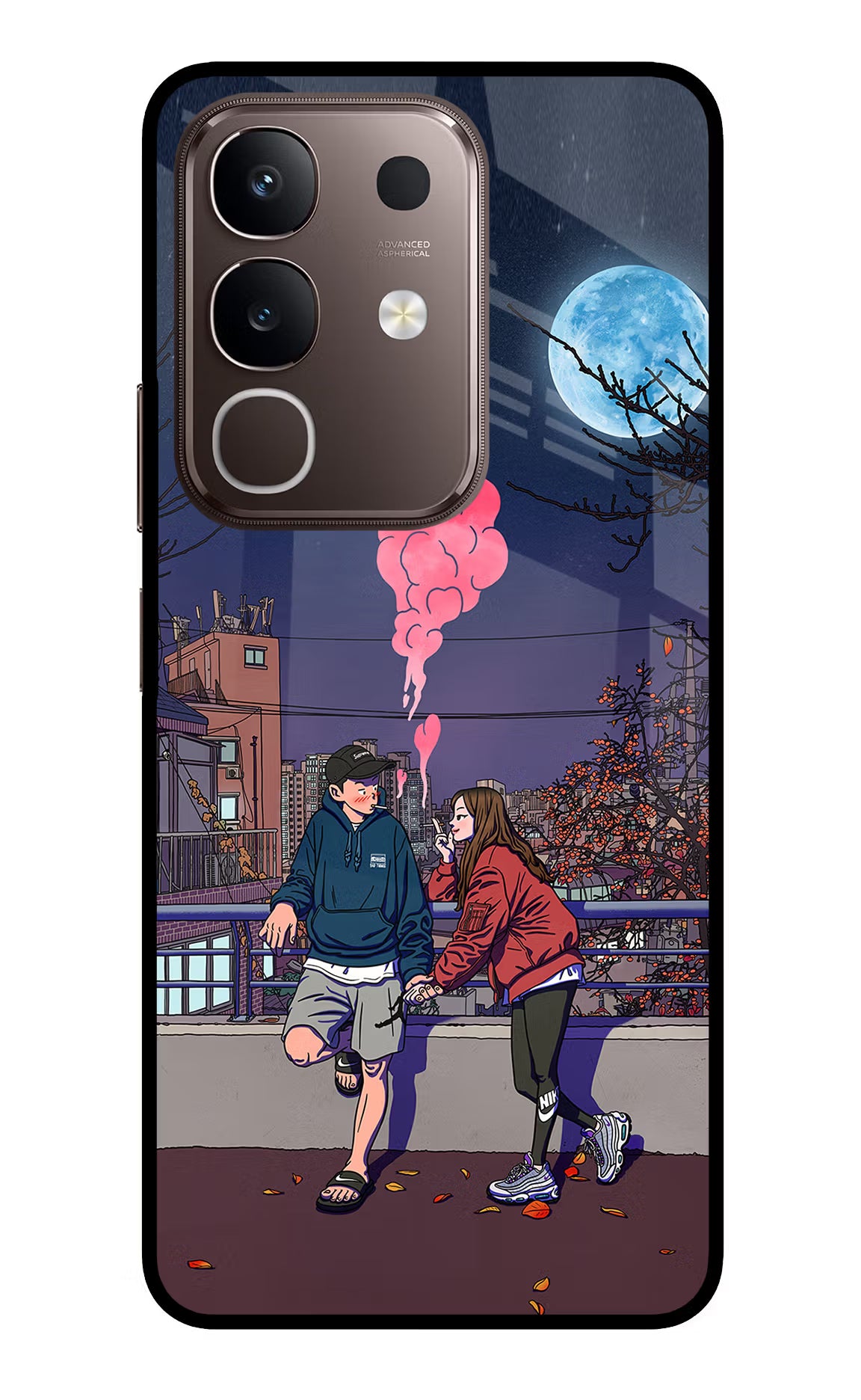 Chilling Couple Vivo Y31 Pro 5G Glass Case Back Cover by Casekaro