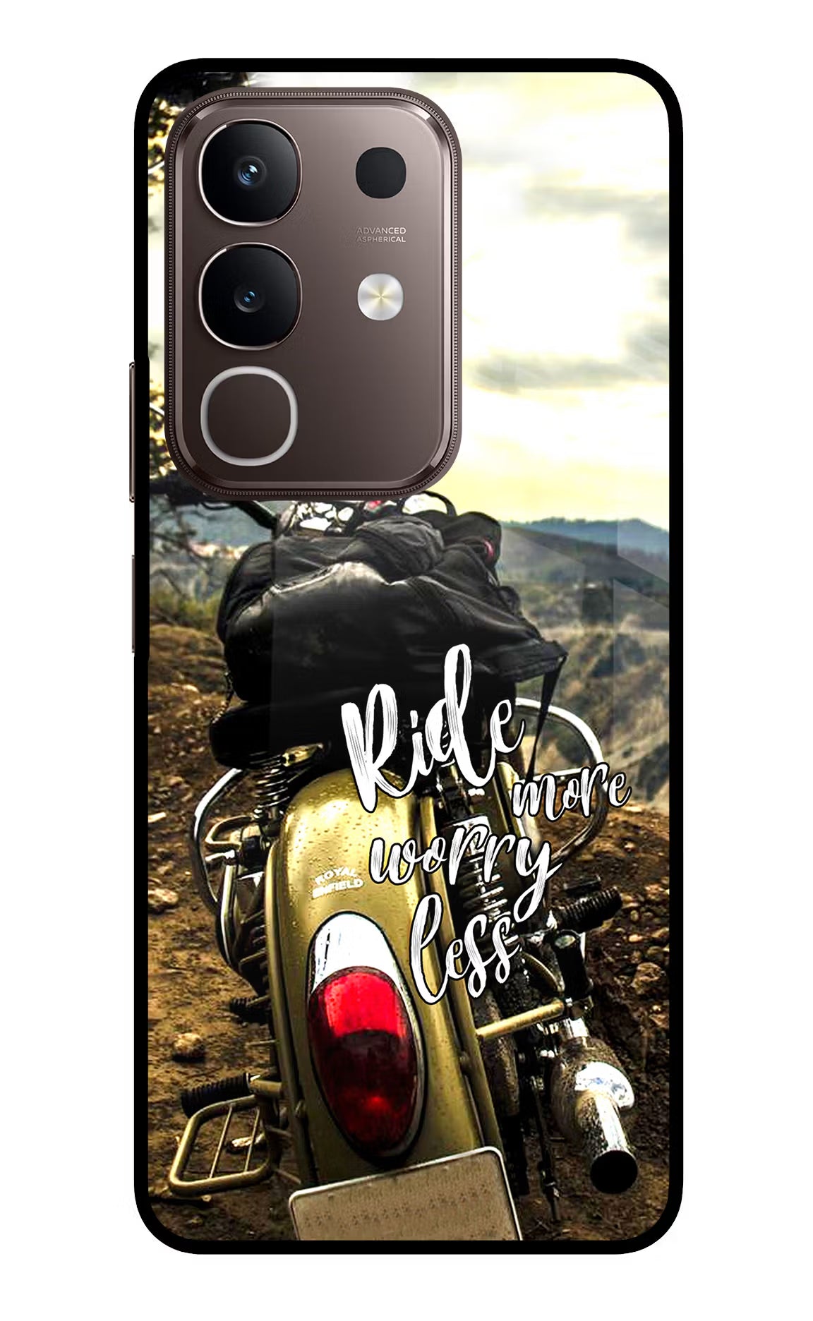 Ride More Worry Less Vivo Y31 Pro 5G Glass Case Back Cover by Casekaro