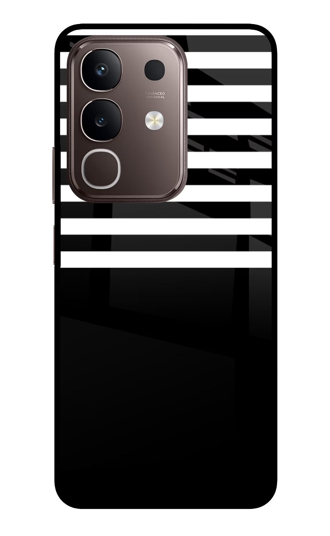 Black and White Print Vivo Y31 Pro 5G Glass Case Back Cover by Casekaro