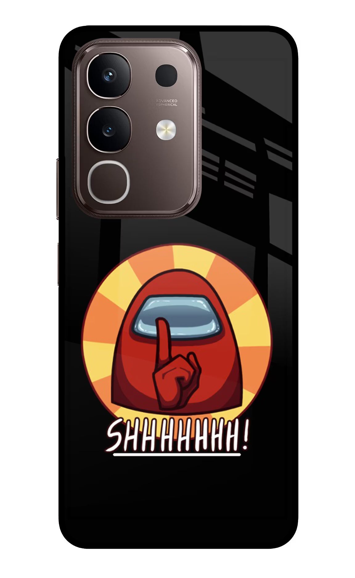 Among Us Shhh! Vivo Y31 Pro 5G Glass Case Back Cover by Casekaro
