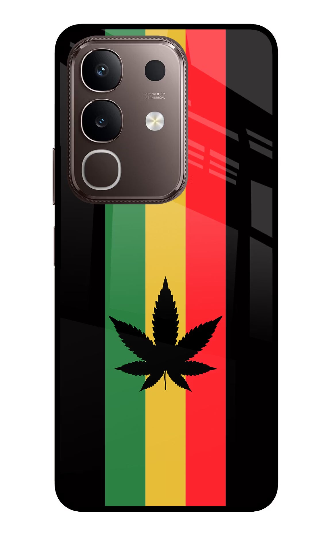 Weed Flag Vivo Y31 Pro 5G Glass Case Back Cover by Casekaro