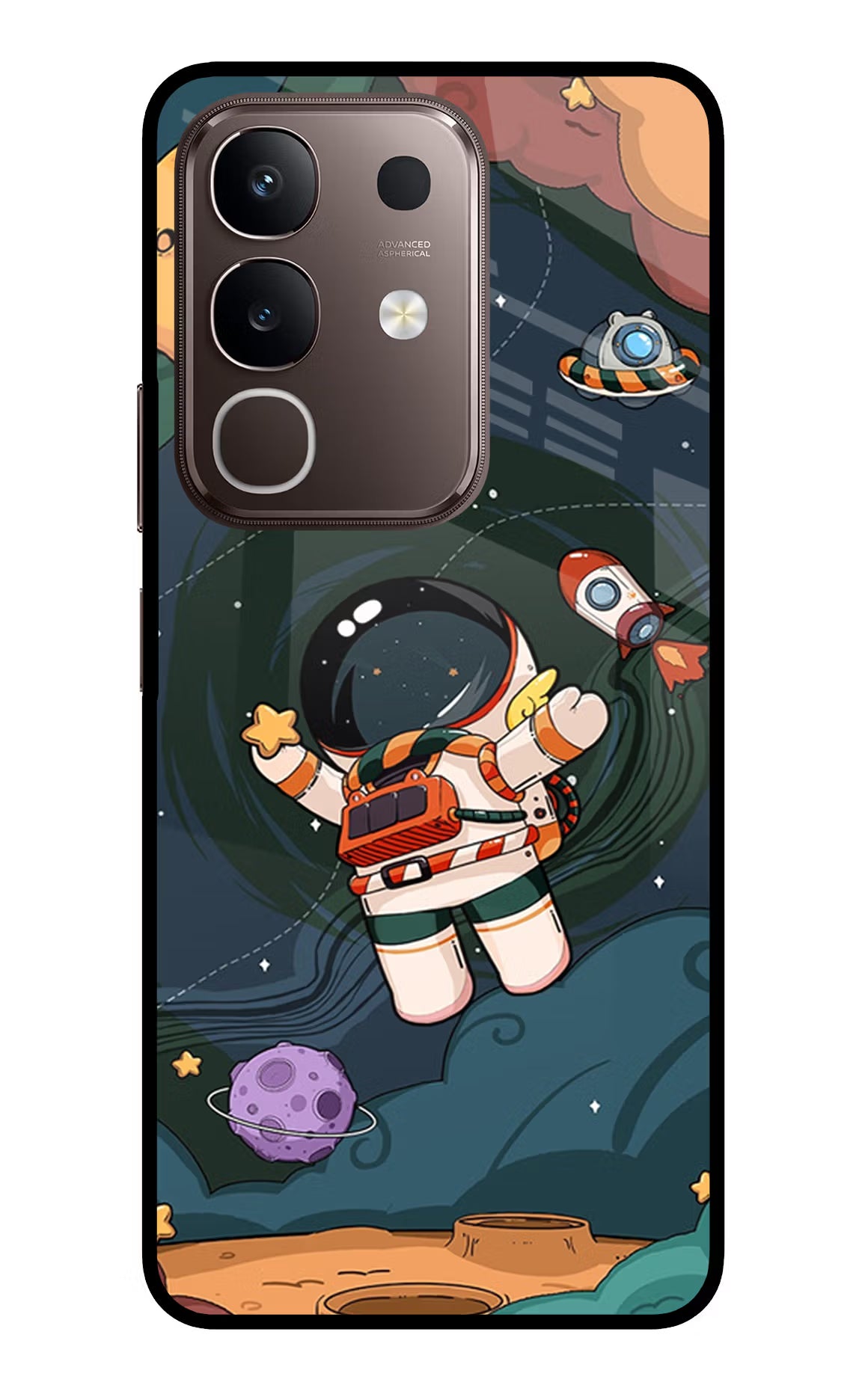 Cartoon Astronaut Vivo Y31 Pro 5G Glass Case