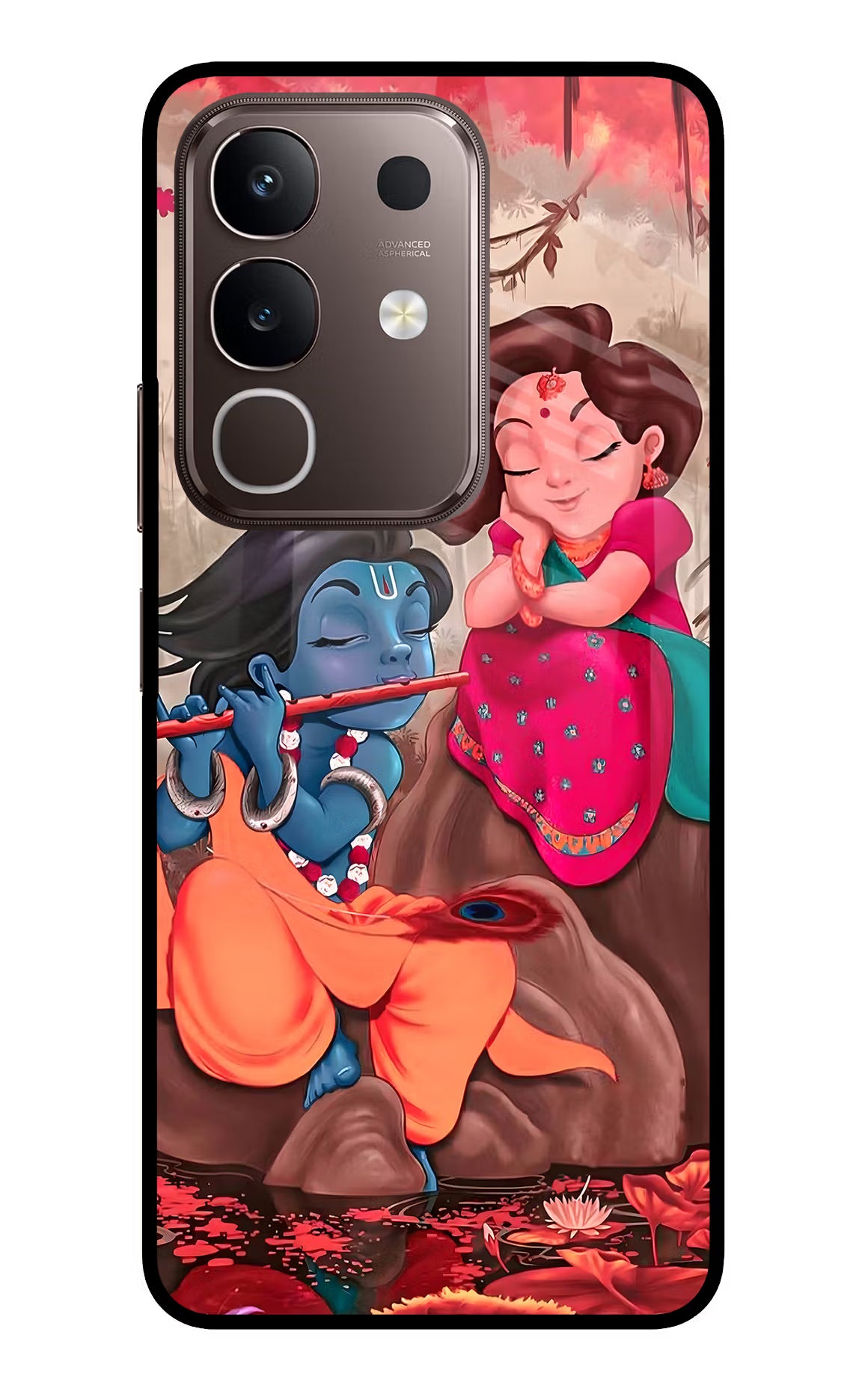 Radhe Krishna Vivo Y31 Pro 5G Glass Case Back Cover by Casekaro