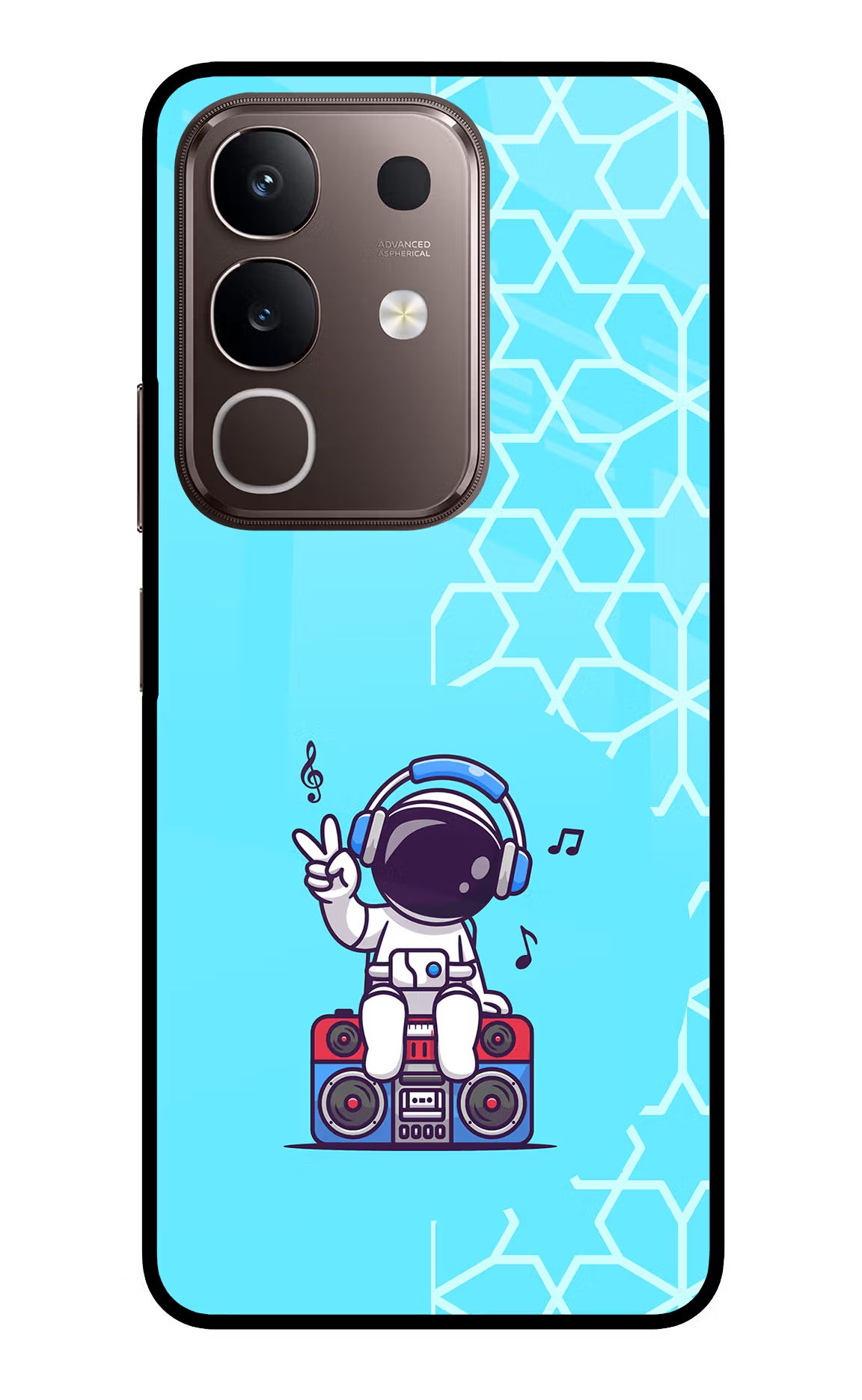 Cute Astronaut Chilling Vivo Y31 Pro 5G Glass Case