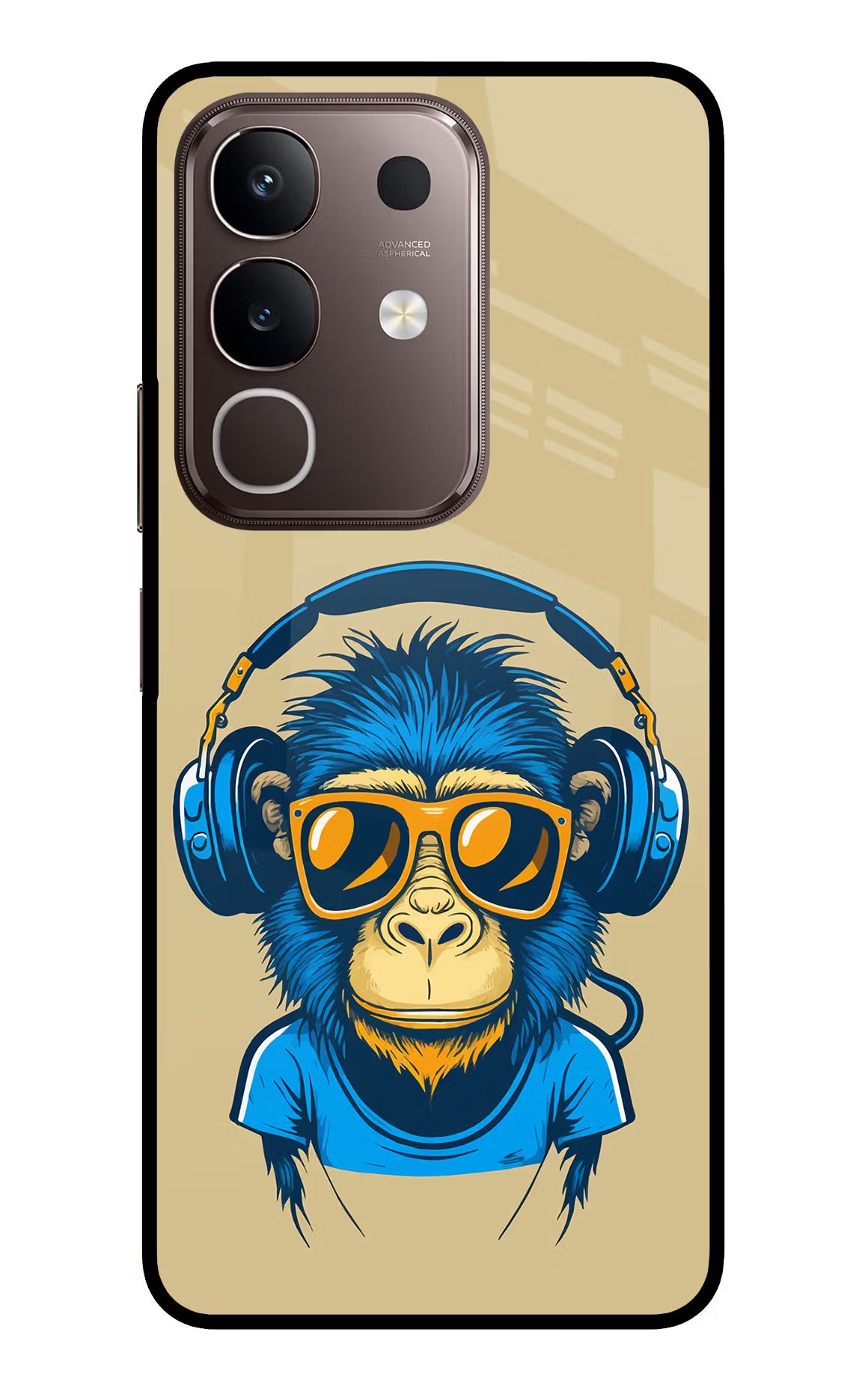 Monkey Headphone Vivo Y31 Pro 5G Glass Case Back Cover by Casekaro