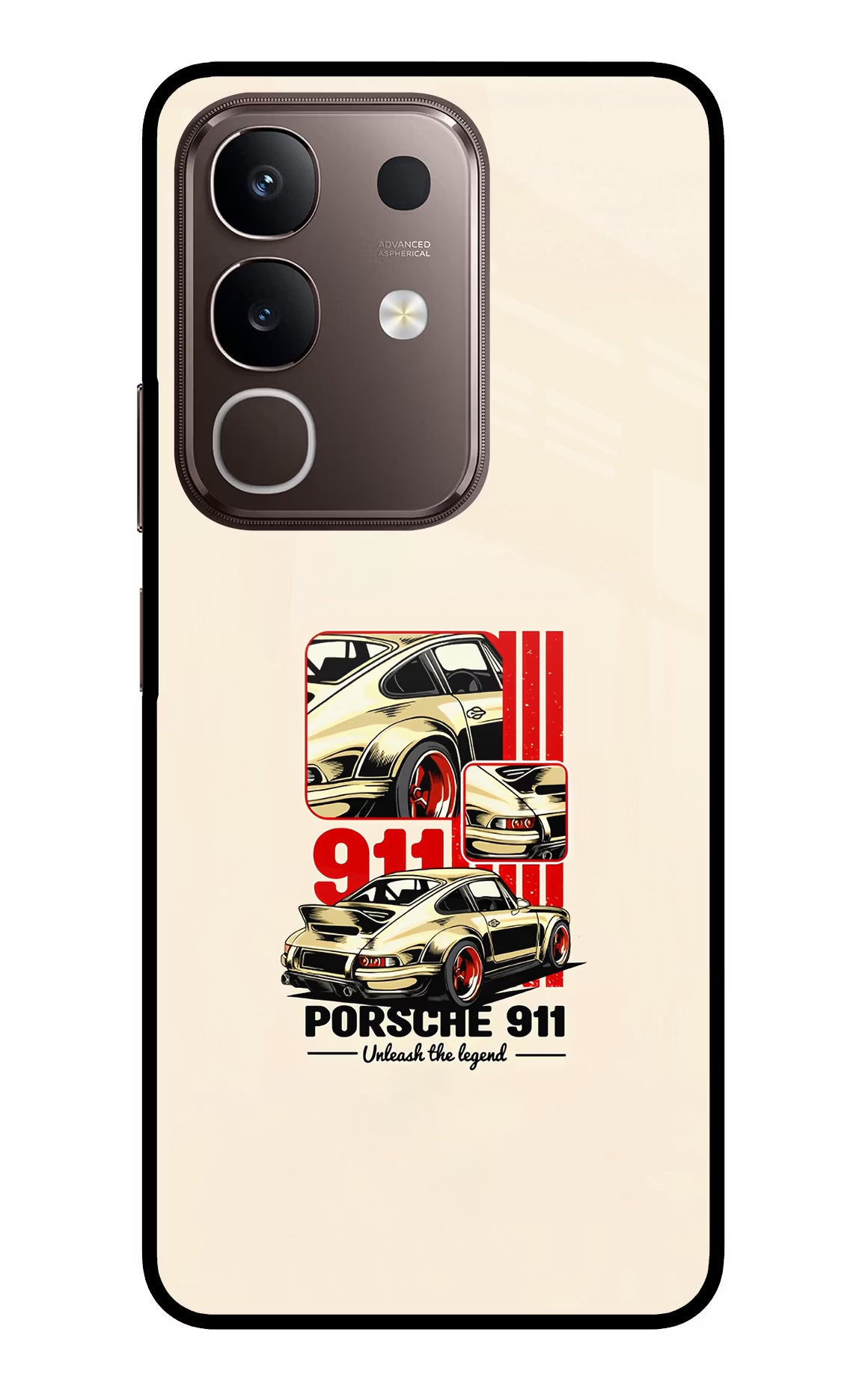 Classic Porsche 911 Vivo Y31 Pro 5G Glass Case Back Cover by Casekaro