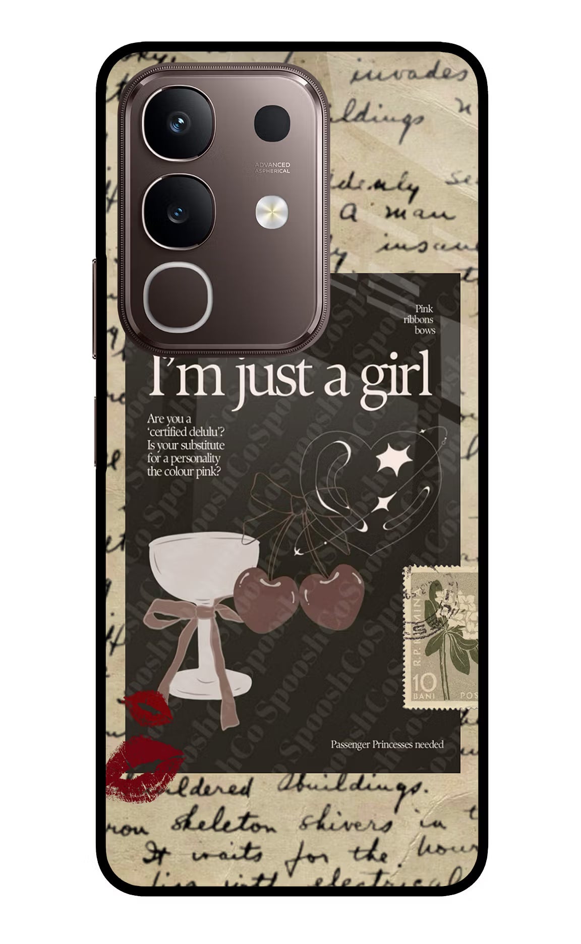 I am just a girl Vivo Y31 Pro 5G Glass Case