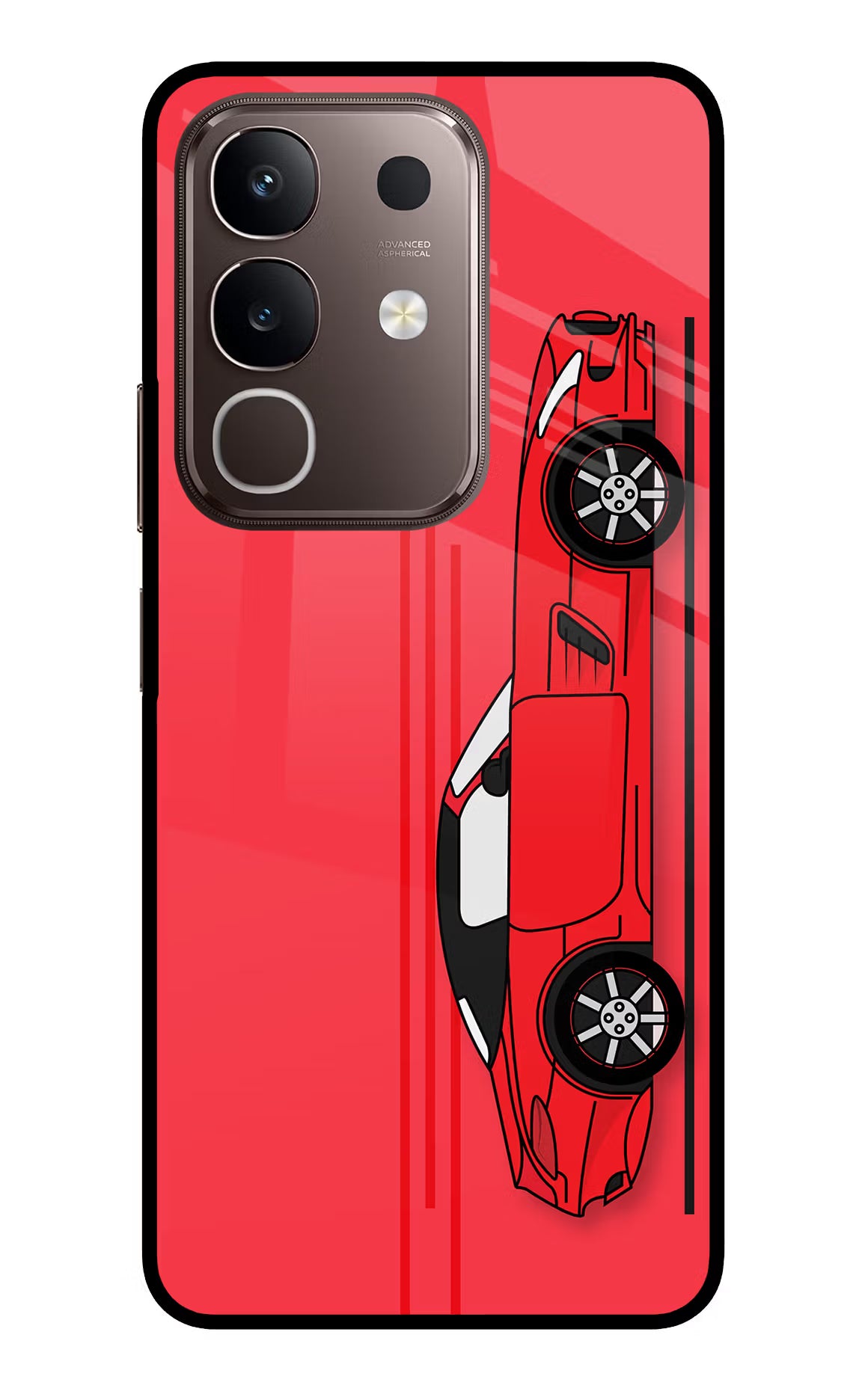 Red Velocity Vivo Y31 Pro 5G Glass Case Back Cover by Casekaro