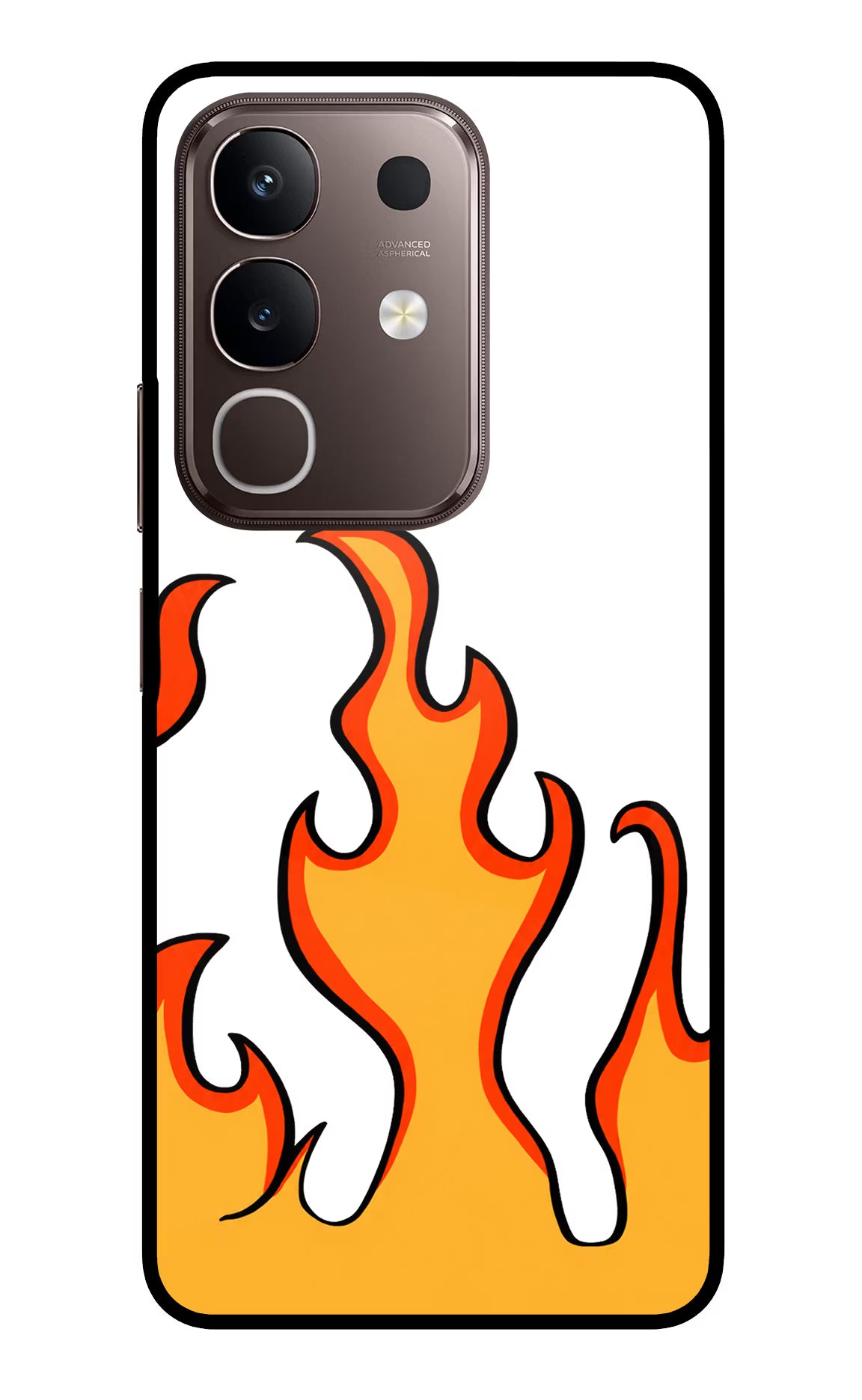 Fired Up – White Vivo Y31 Pro 5G Glass Case Back Cover by Casekaro