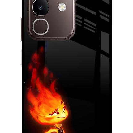 Ember Flame Vivo Y31 Pro 5G Glass Case Back Cover by Casekaro