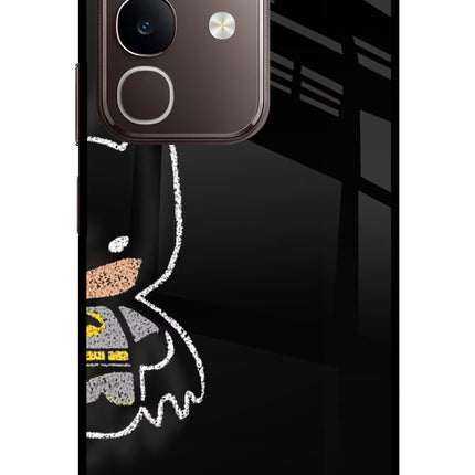 Bat Kitty Vivo Y31 Pro 5G Glass Case Back Cover by Casekaro