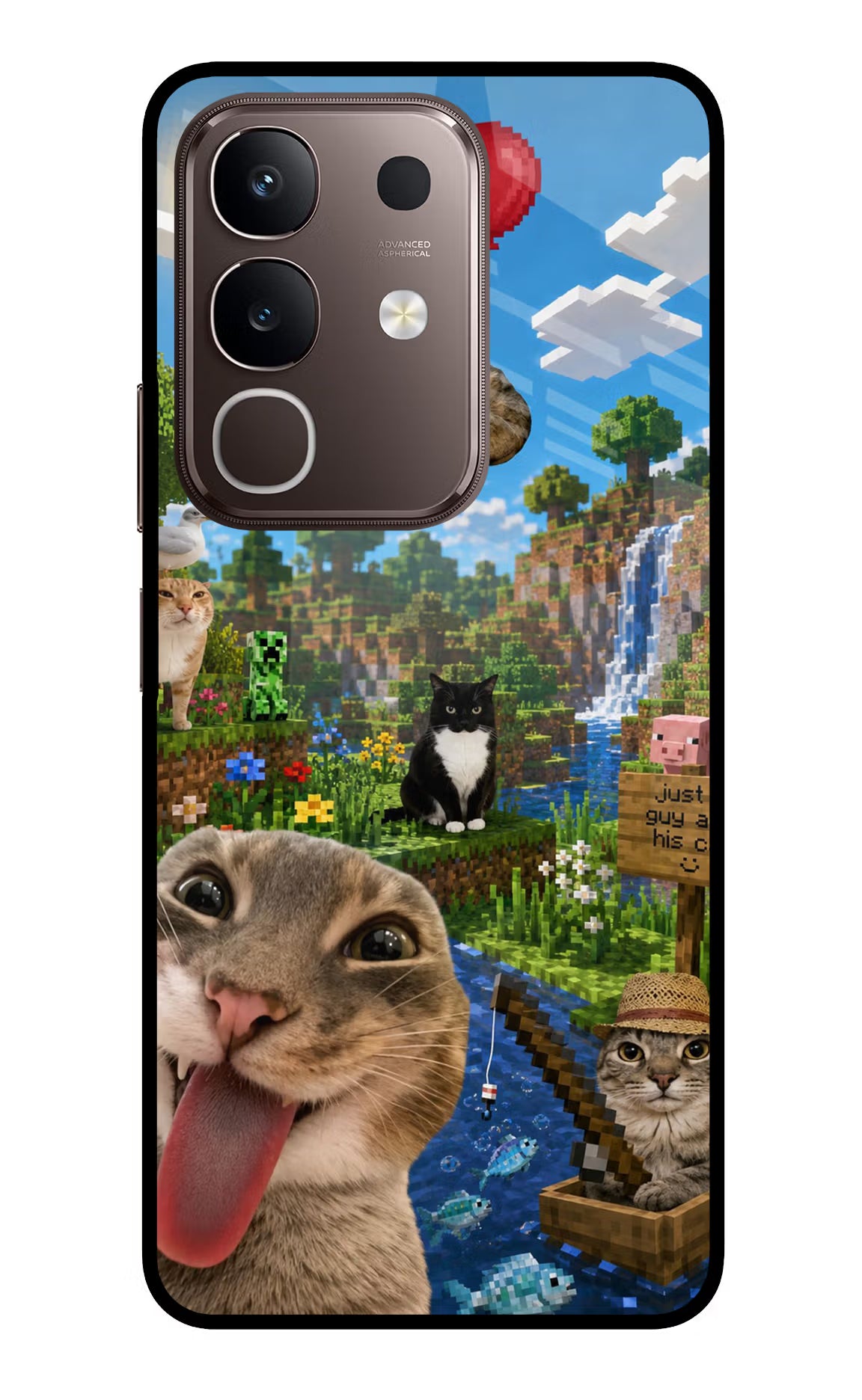 Minecraft Cat Chaos Vivo Y31 Pro 5G Glass Case