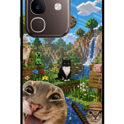 Minecraft Cat Chaos Vivo Y31 Pro 5G Glass Case Back Cover by Casekaro