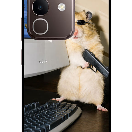 Hacker Hamster Vivo Y31 Pro 5G Glass Case Back Cover by Casekaro