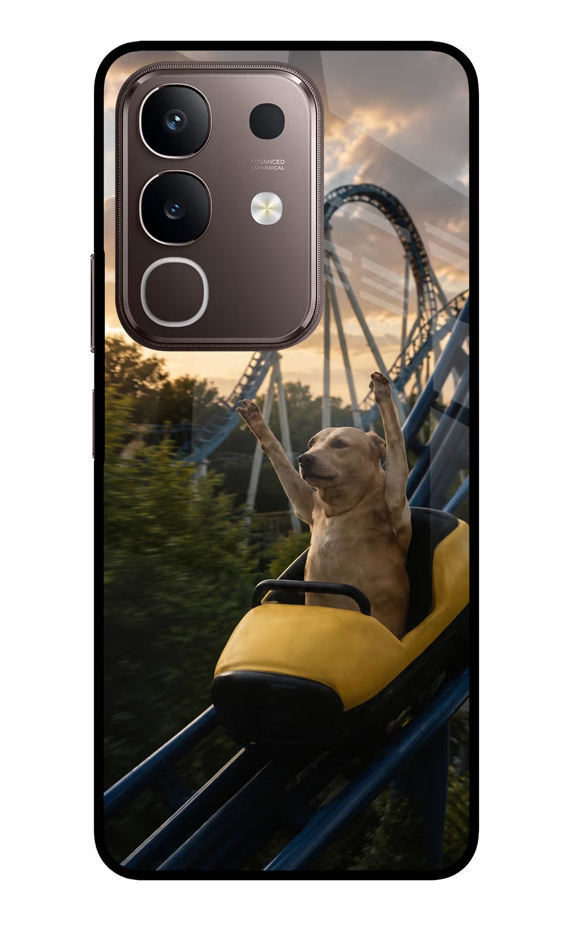 Rollercoaster Dog Vivo Y31 Pro 5G Glass Case