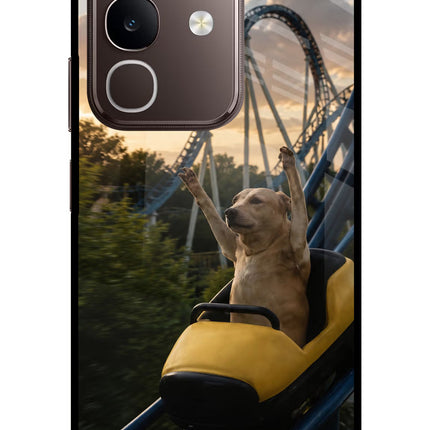 Rollercoaster Dog Vivo Y31 Pro 5G Glass Case Back Cover by Casekaro