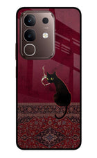 Midnight Cat Vivo Y31 Pro 5G Glass Case