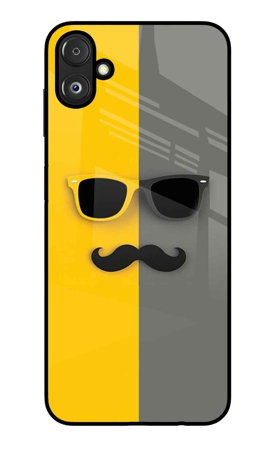 Sunglasses with Mustache Samsung F14 5G Back Cover, Glass case