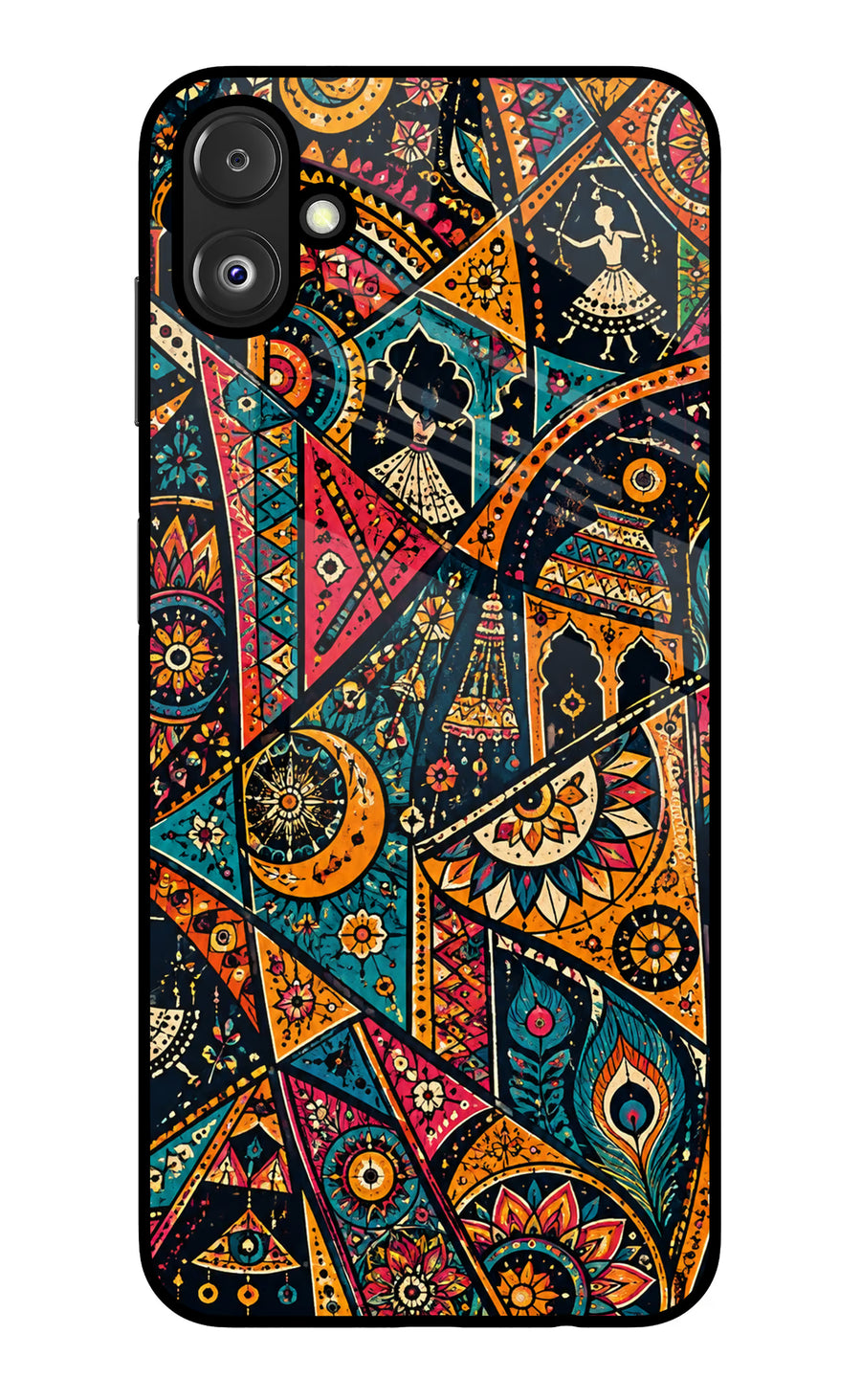 Folk Print Samsung F14 5G Back Cover, Glass case
