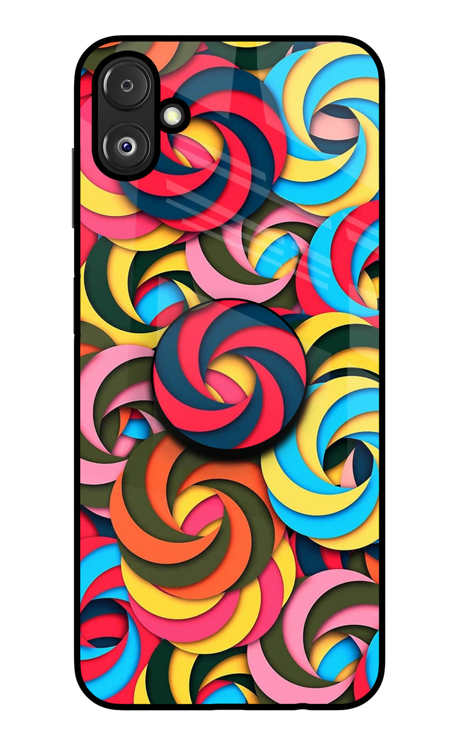 Spiral Pattern Samsung F14 5G Pop Case, Glass case