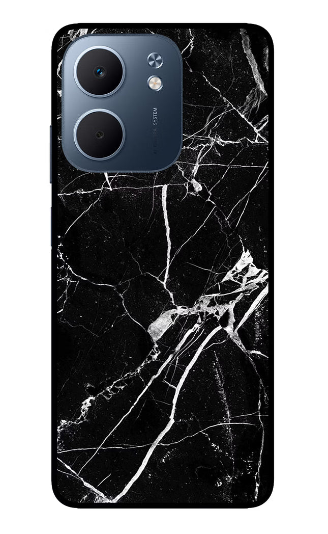 Black Marble Pattern Oppo A5x 5G Glass Case Back Cover by Casekaro