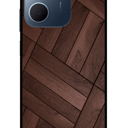 Wooden Texture Design Oppo A5x 5G Glass Case Back Cover by Casekaro