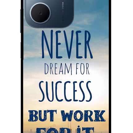 Never Dream For Success But Work For It Oppo A5x 5G Glass Case Back Cover by Casekaro