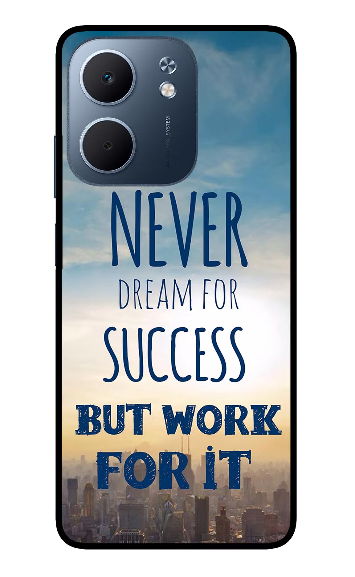 Never Dream For Success But Work For It Oppo A5x 5G Glass Case Back Cover by Casekaro