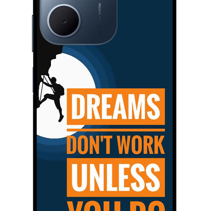 Dreams Don’T Work Unless You Do Oppo A5x 5G Glass Case Back Cover by Casekaro