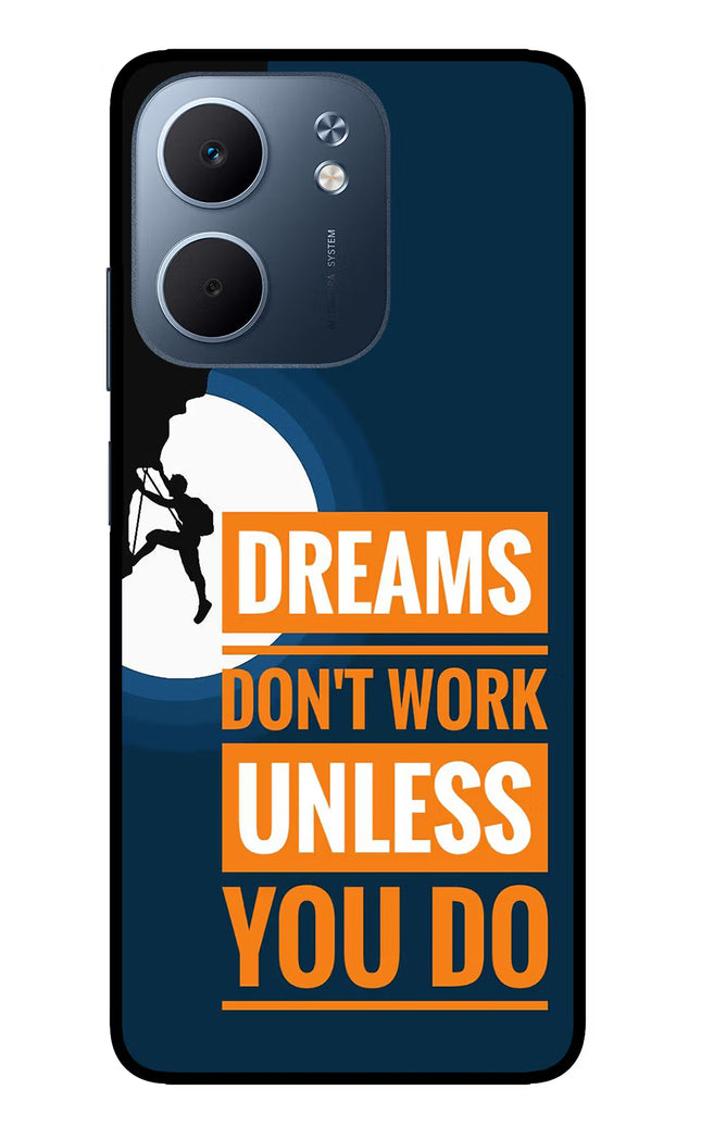 Dreams Don’T Work Unless You Do Oppo A5x 5G Glass Case Back Cover by Casekaro