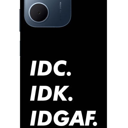 Idc Idk Idgaf Oppo A5x 5G Glass Case Back Cover by Casekaro