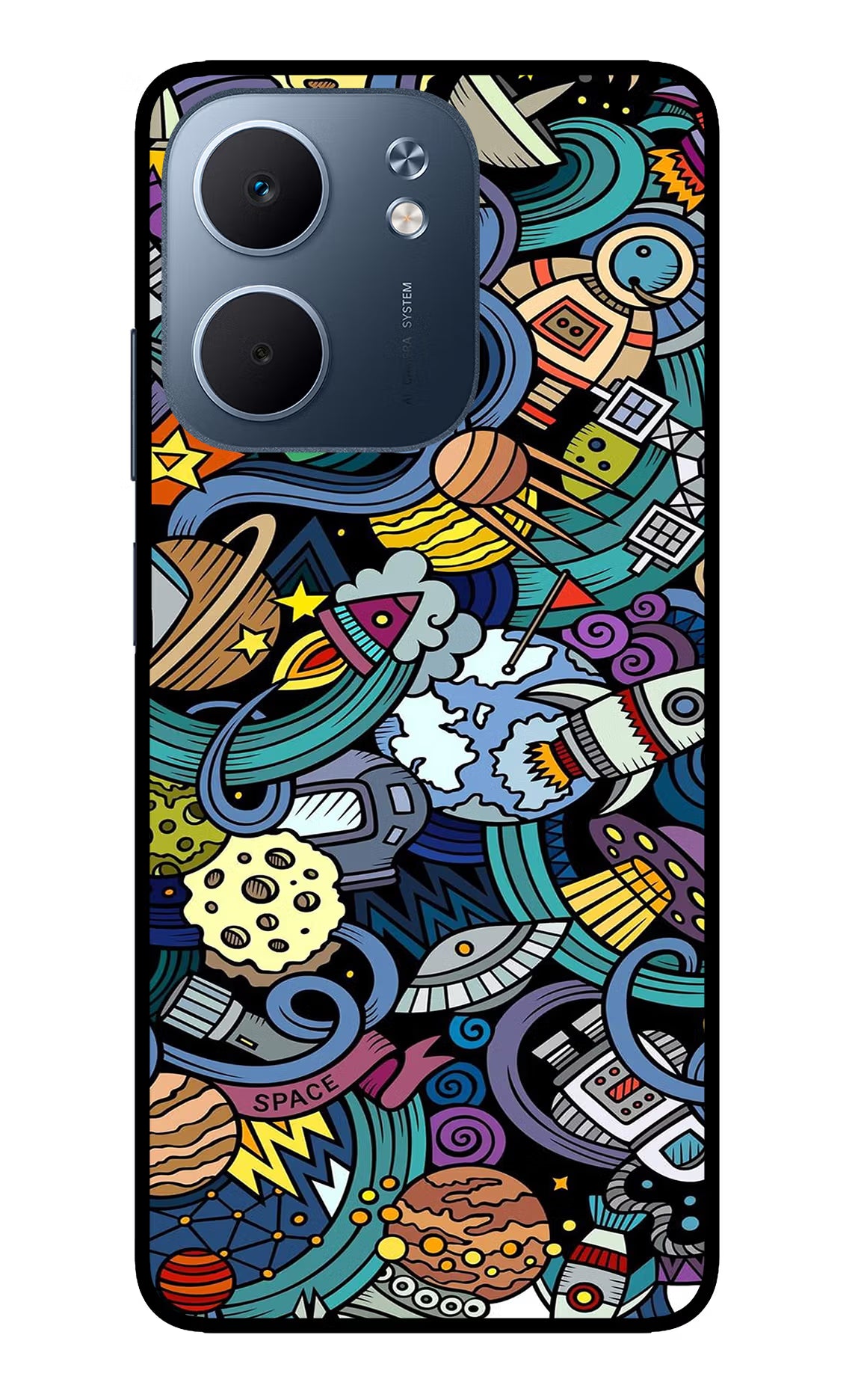 Space Abstract Oppo A5x 5G Glass Case Back Cover by Casekaro