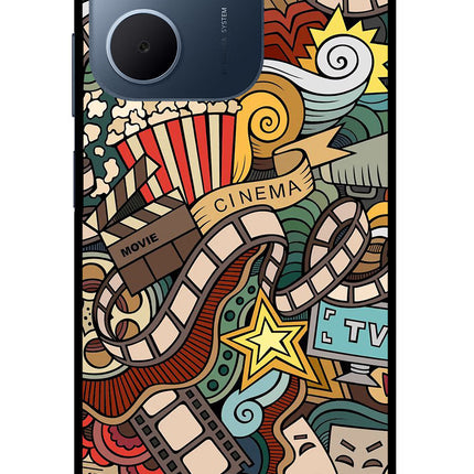 Cinema Abstract Oppo A5x 5G Glass Case Back Cover by Casekaro