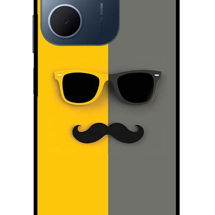 Sunglasses with Mustache Oppo A5x 5G Glass Case