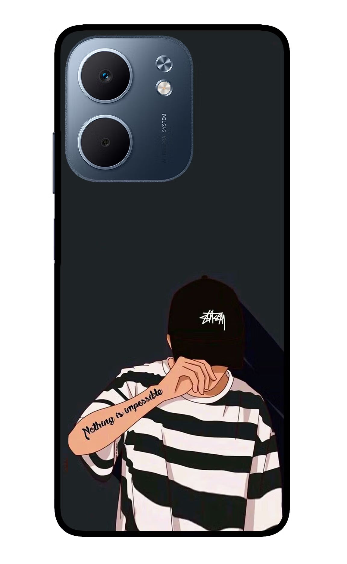 Aesthetic Boy Oppo A5x 5G Glass Case Back Cover by Casekaro