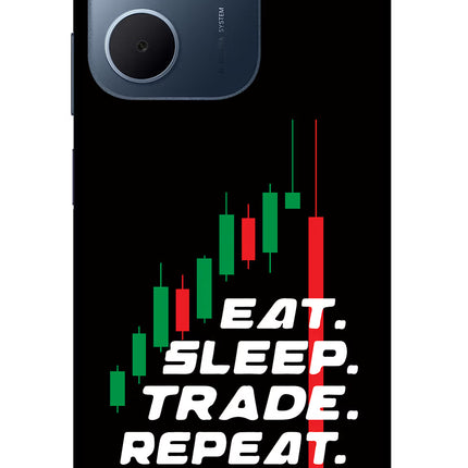 Eat Sleep Trade Repeat Oppo A5x 5G Glass Case