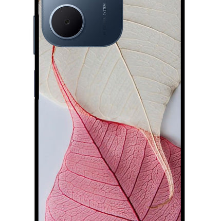 White Pink Leaf Oppo A5x 5G Glass Case