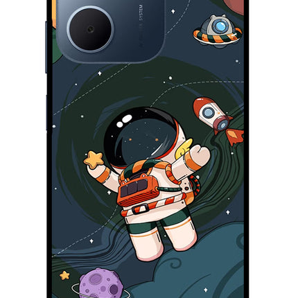 Cartoon Astronaut Oppo A5x 5G Glass Case