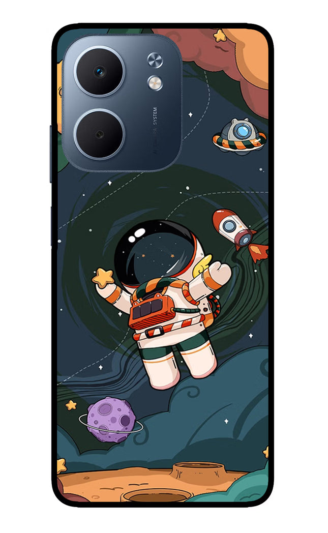 Cartoon Astronaut Oppo A5x 5G Glass Case Back Cover by Casekaro