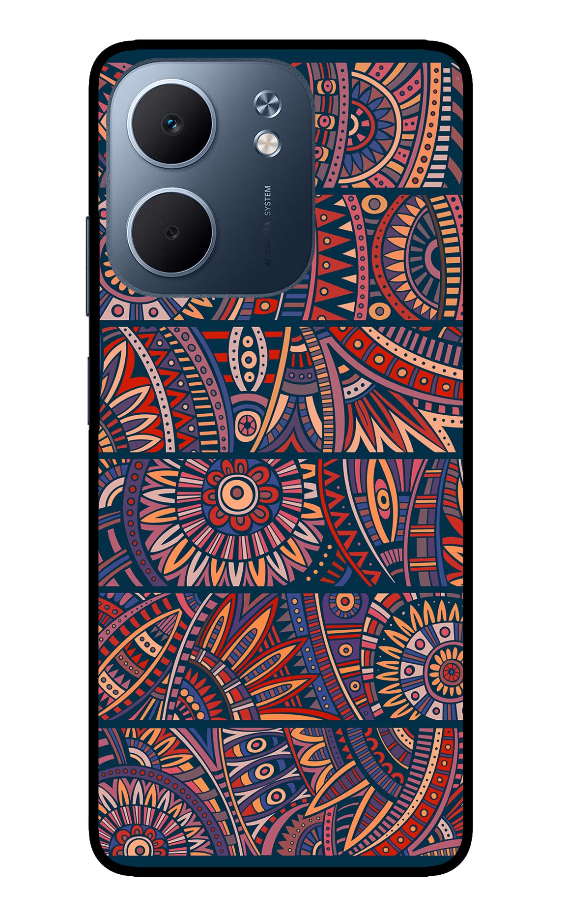 African Culture Design Oppo A5x 5G Glass Case