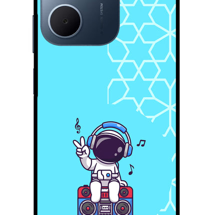 Cute Astronaut Chilling Oppo A5x 5G Glass Case