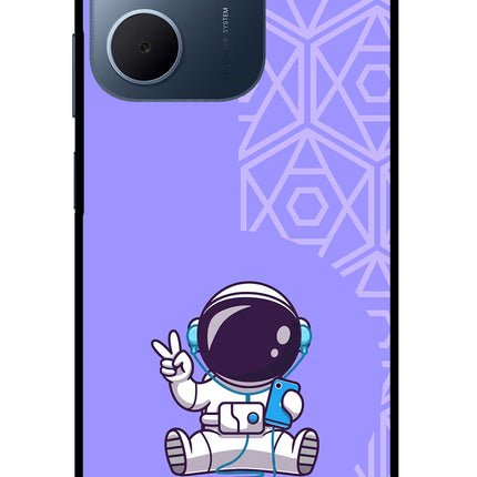 Cute Astronaut Chilling Oppo A5x 5G Glass Case