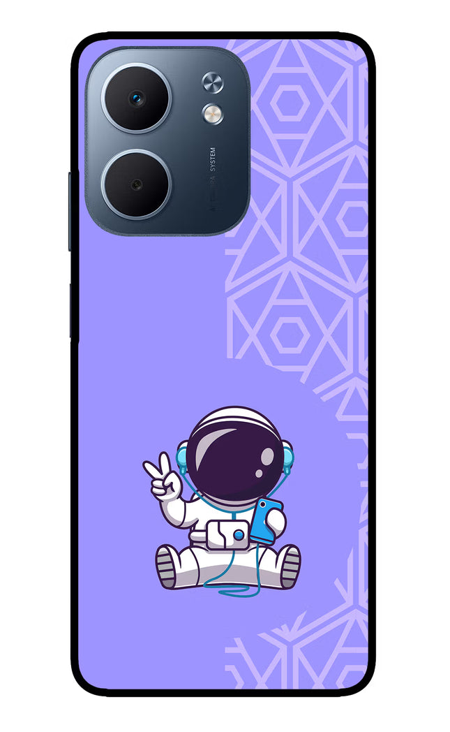 Cute Astronaut Chilling Oppo A5x 5G Glass Case