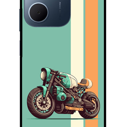 Striped Moto Drift Oppo A5x 5G Glass Case