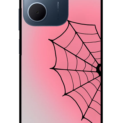 Pink Web Oppo A5x 5G Glass Case Back Cover by Casekaro